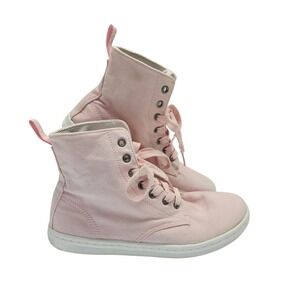 Dr. Martens Hackney Pink Canvas High Top Sneakers Womens Size 8 AW004 SK 11 Q